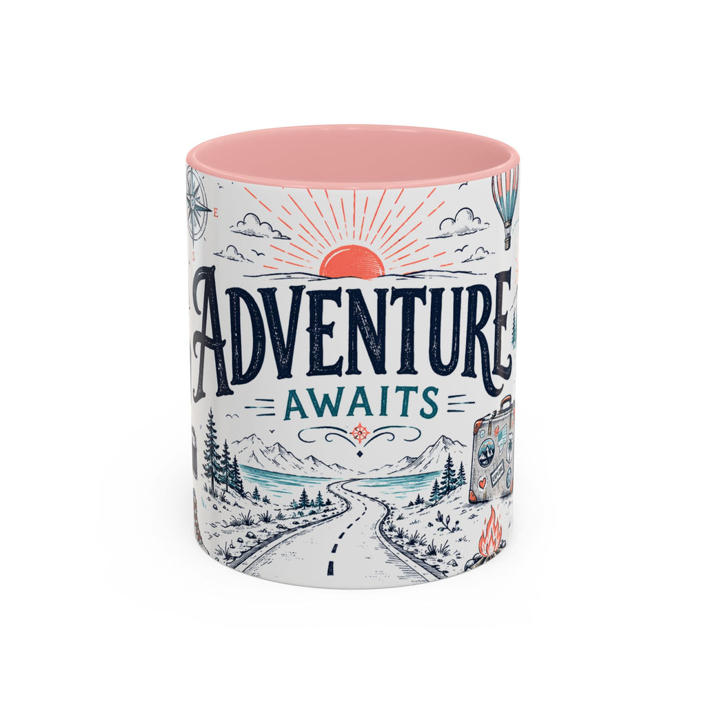 Adventure Awaits Coffee Mug | Class of 2026 Graduation Gift | Accent Color Ceramic 11oz 15oz