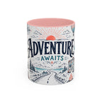 Adventure Awaits Coffee Mug | Class of 2026 Graduation Gift | Accent Color Ceramic 11oz 15oz