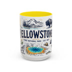 Yellowstone National Park Coffee Mug | Hiking Camping Nature Gift | Accent Color Ceramic 11oz 15oz