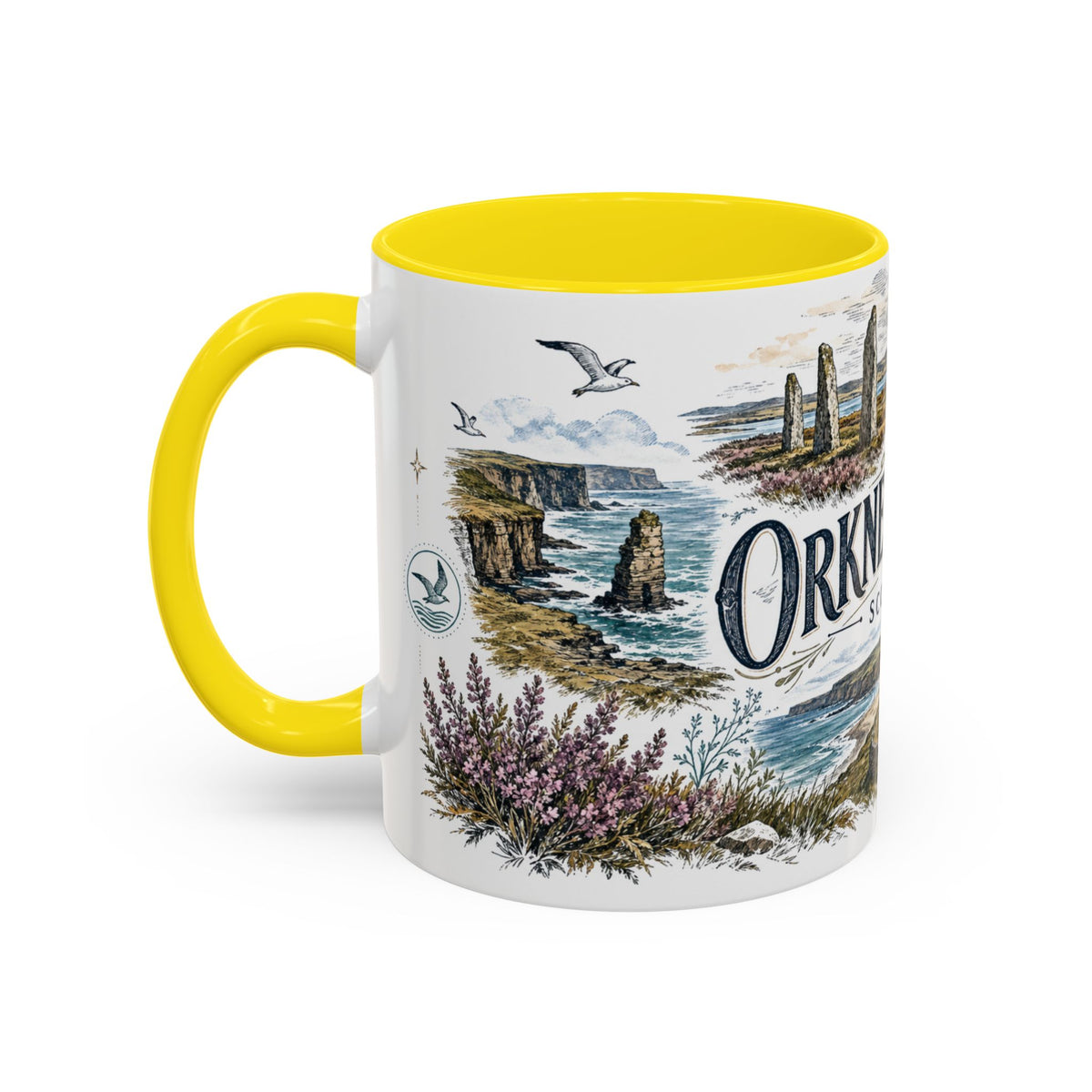 Orkney Islands Mug, Scotland Travel Souvenir, Bucket List Gift, Accent Ceramic Coffee Mug 11oz 15oz