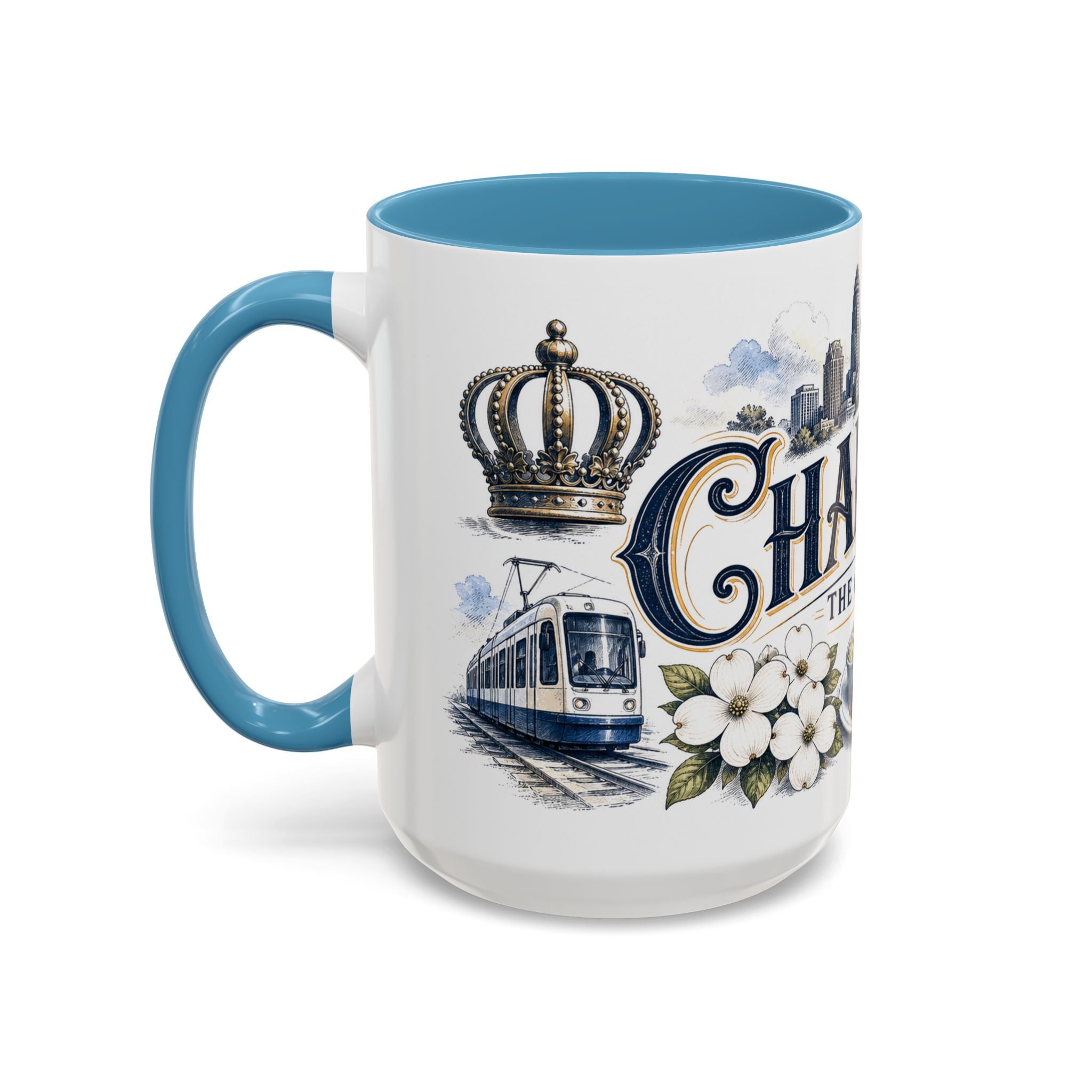 Charlotte Coffee Mug | United States Travel Souvenir | Vintage Illustrated City Gift | 11 oz 15 oz Accent Mug