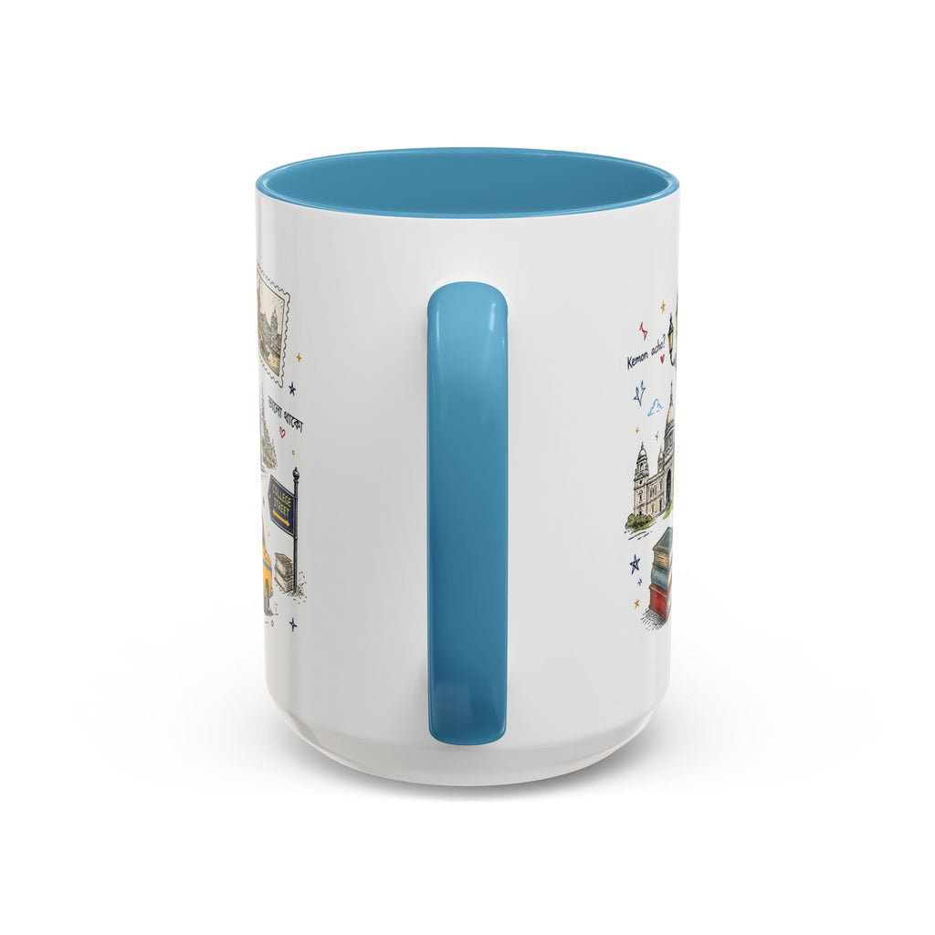 Kolkata Coffee Mug | India Souvenir Travel Gift | Accent Color Ceramic 11oz 15oz