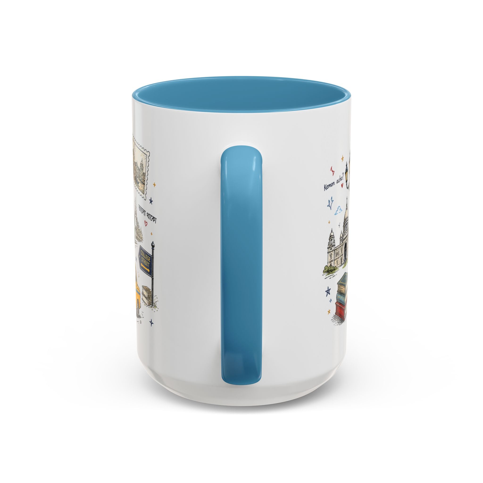 Kolkata Coffee Mug | India Souvenir Travel Gift | Accent Color Ceramic 11oz 15oz