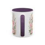 North Dakota State Map Mug | Prairie Rose Botanical Accent Coffee Cup