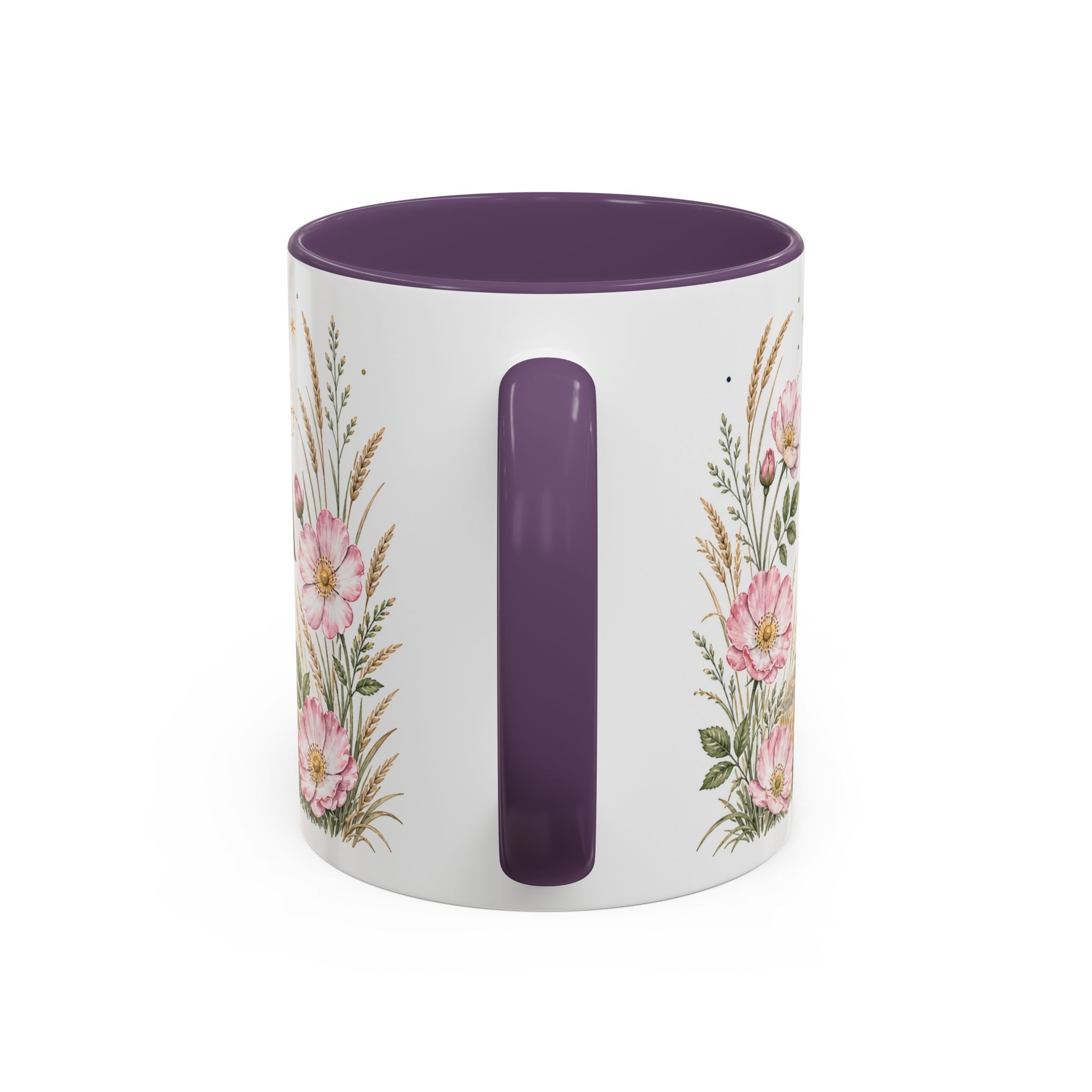 North Dakota State Map Mug | Prairie Rose Botanical Accent Coffee Cup