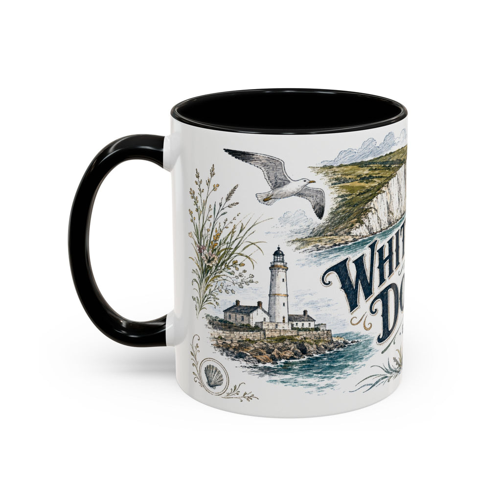 White Cliffs of Dover Mug, England Travel Souvenir, Bucket List Gift, Accent Ceramic Coffee Mug 11oz 15oz
