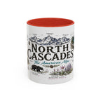North Cascades National Park Coffee Mug | Washington Alpine Glacier Hiking Gift | Accent Color Ceramic 11oz 15oz