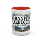 Banff Lake Louise Coffee Mug | Travel Destination Souvenir Gift | Accent Color Ceramic 11oz 15oz