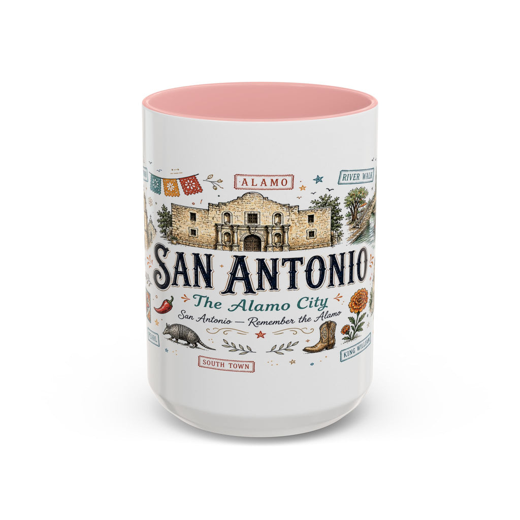 San Antonio Coffee Mug | Texas Souvenir City Gift | Accent Color Ceramic 11oz 15oz