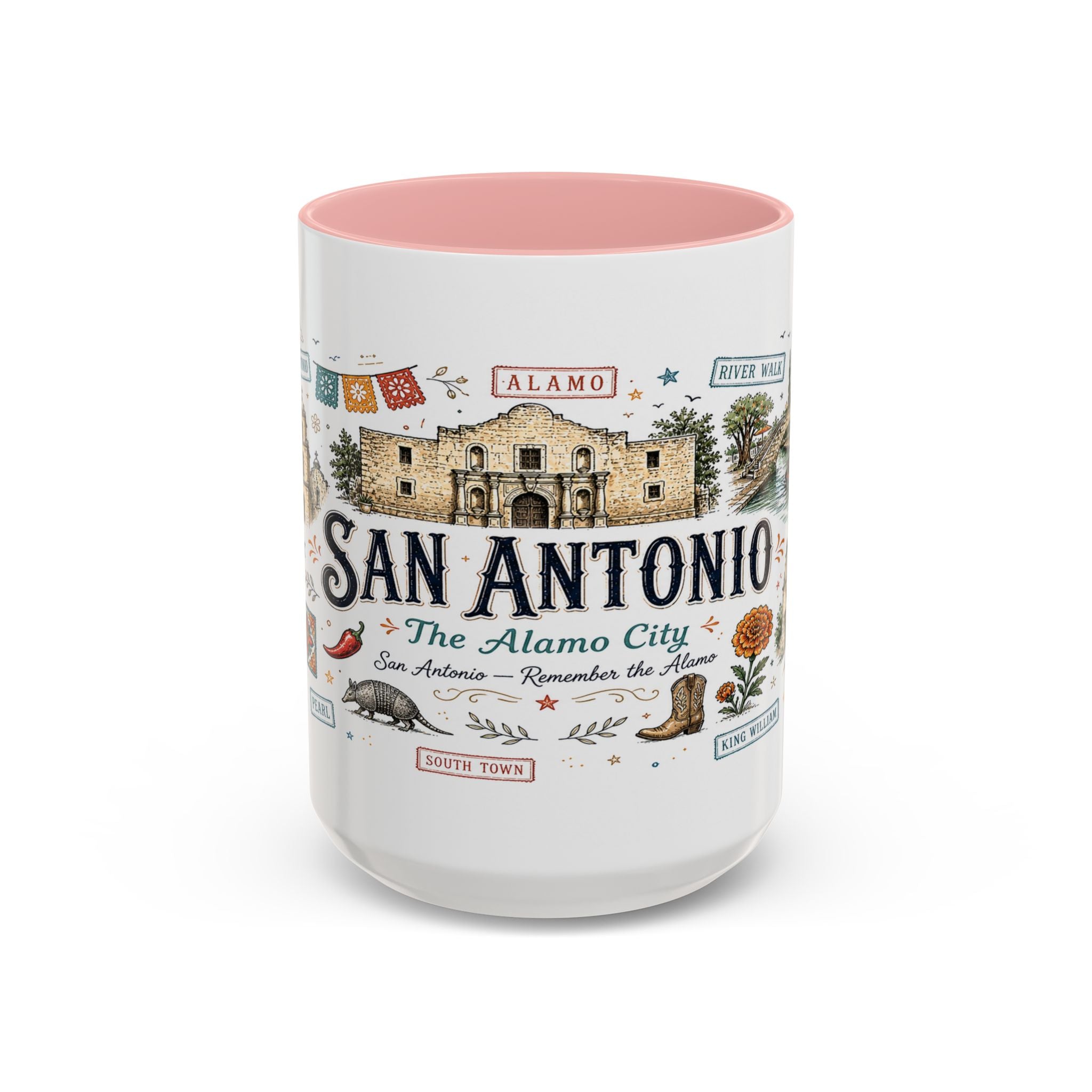 San Antonio Coffee Mug | Texas Souvenir City Gift | Accent Color Ceramic 11oz 15oz