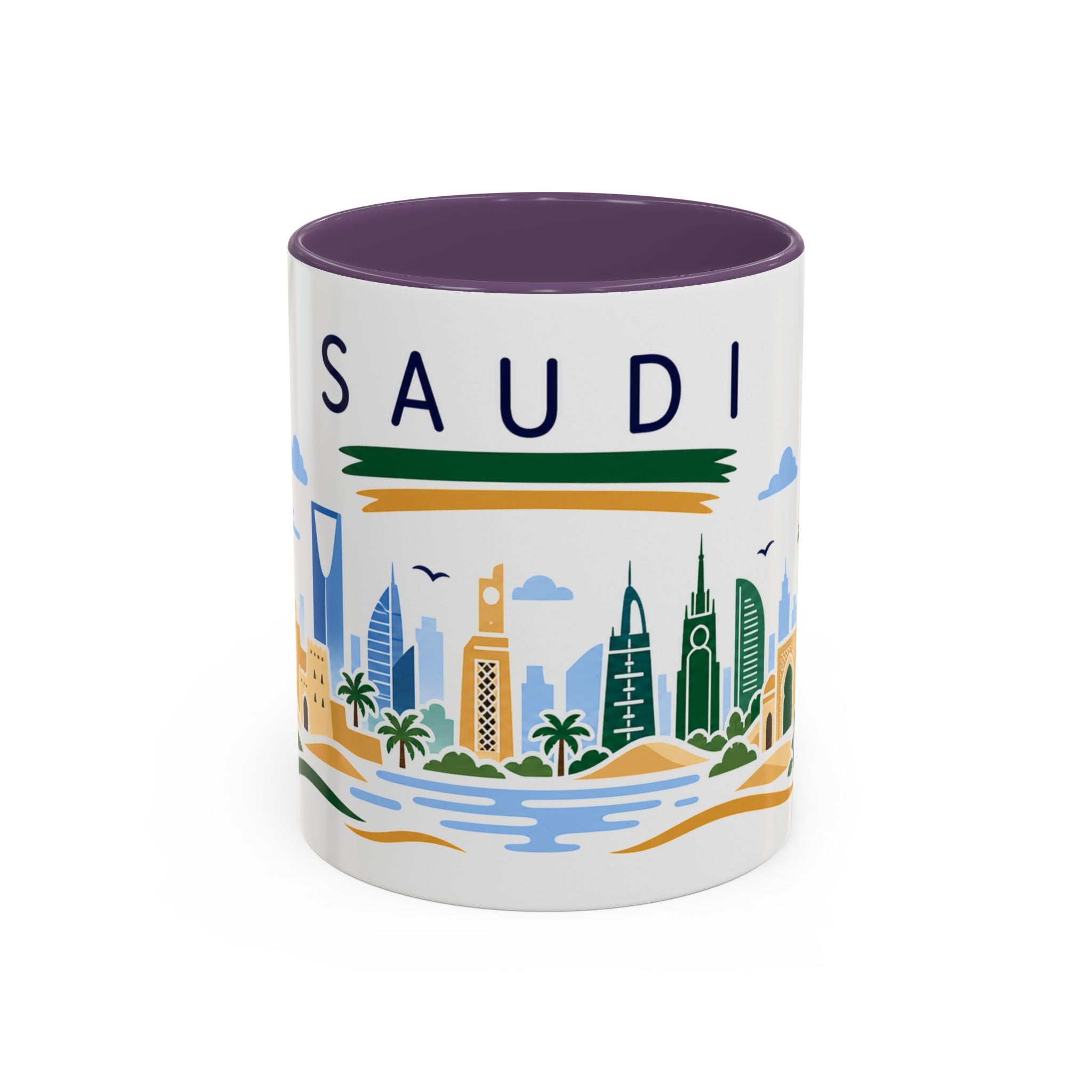 Saudi Arabia Coffee Mug | Travel Souvenir Accent Mug | Country Gift Ceramic Cup 11oz 15oz