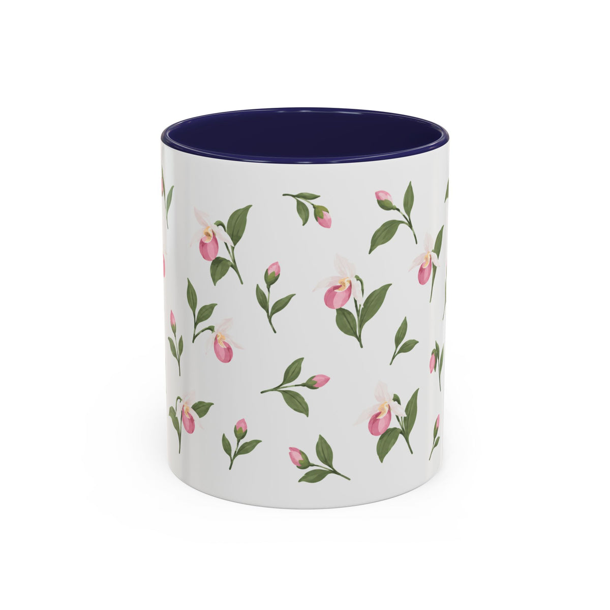 Minnesota Pink and White Lady Slipper Mug, State Flower Floral Coffee Cup, 11oz Botanical Gift