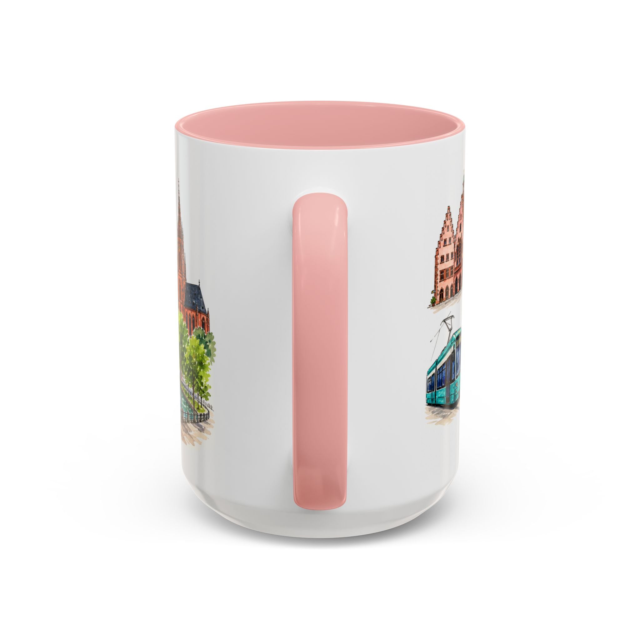 Frankfurt Illustrated Travel Mug | City Souvenir Accent Coffee Mug | 11oz 15oz Ceramic Cup