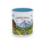 Grindelwald Illustrated Travel Mug | Switzerland Souvenir Accent Coffee Mug | 11oz 15oz Ceramic Cup