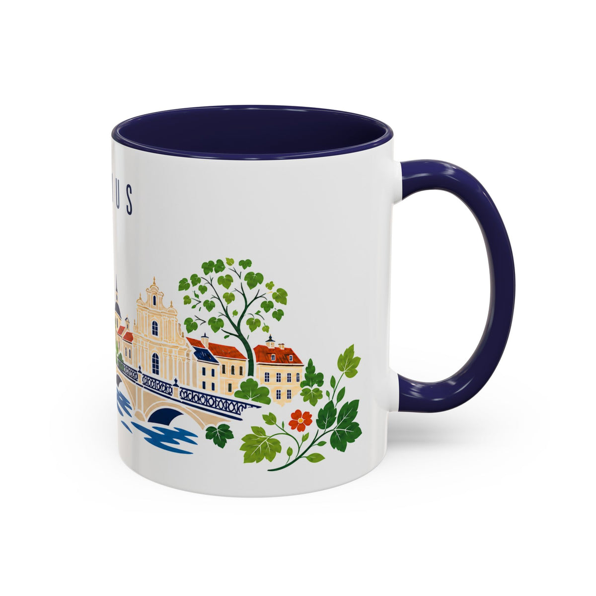 Vilnius Coffee Mug | Lithuania Travel Souvenir | Porcelain Decal City Gift | 11oz 15oz Accent Mug