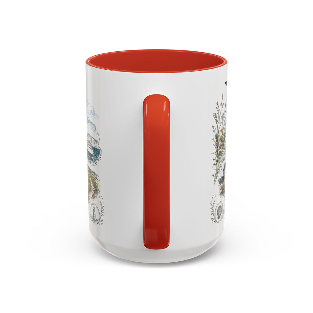 White Cliffs of Dover Mug, England Travel Souvenir, Bucket List Gift, Accent Ceramic Coffee Mug 11oz 15oz