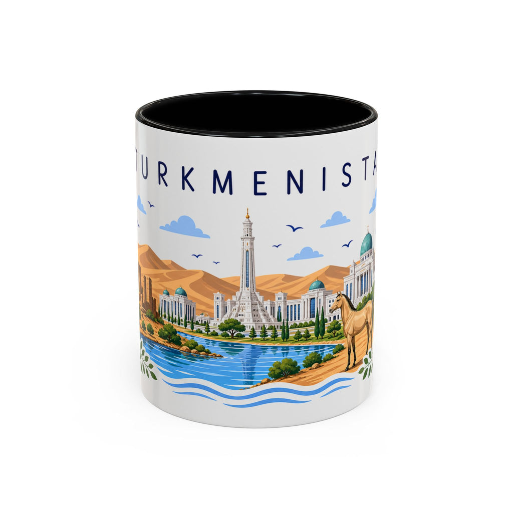 Turkmenistan Coffee Mug | Travel Souvenir Accent Mug | Place Gift Ceramic Cup 11oz 15oz