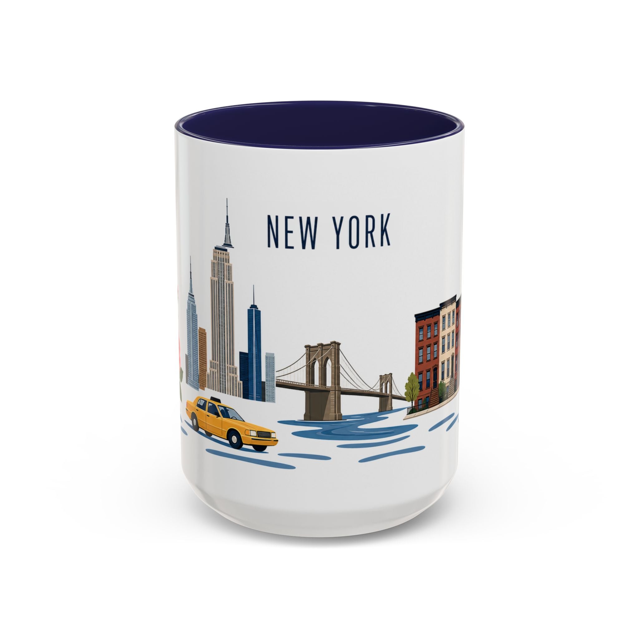New York Coffee Mug | United States Travel Souvenir | Porcelain Decal City Gift | 11oz 15oz Accent Mug