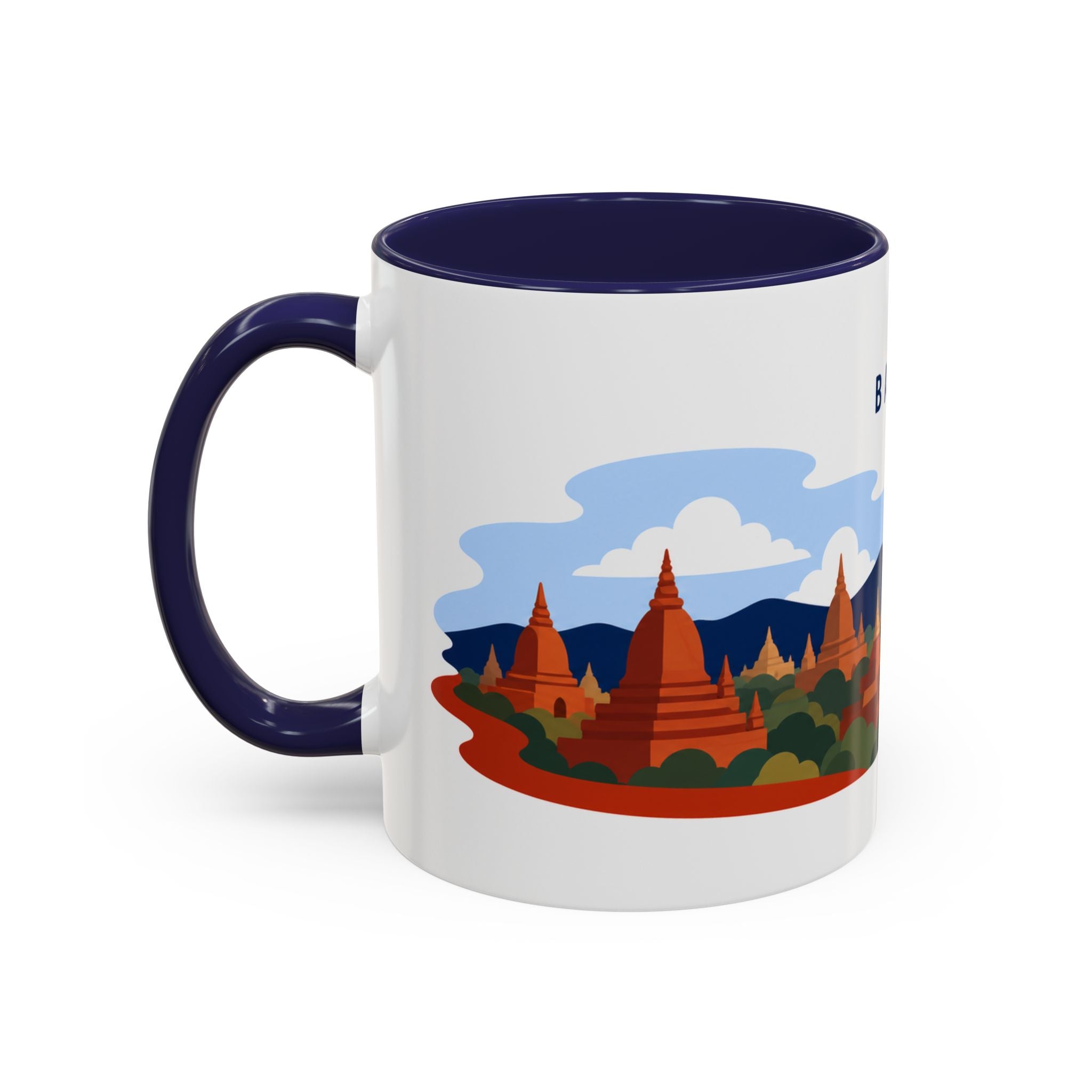 Bagan Coffee Mug | Travel Destination Souvenir Gift | Accent Color Ceramic 11oz 15oz
