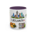 Atlanta Illustrated Travel Mug | City Souvenir Accent Coffee Mug | 11oz 15oz Ceramic Cup