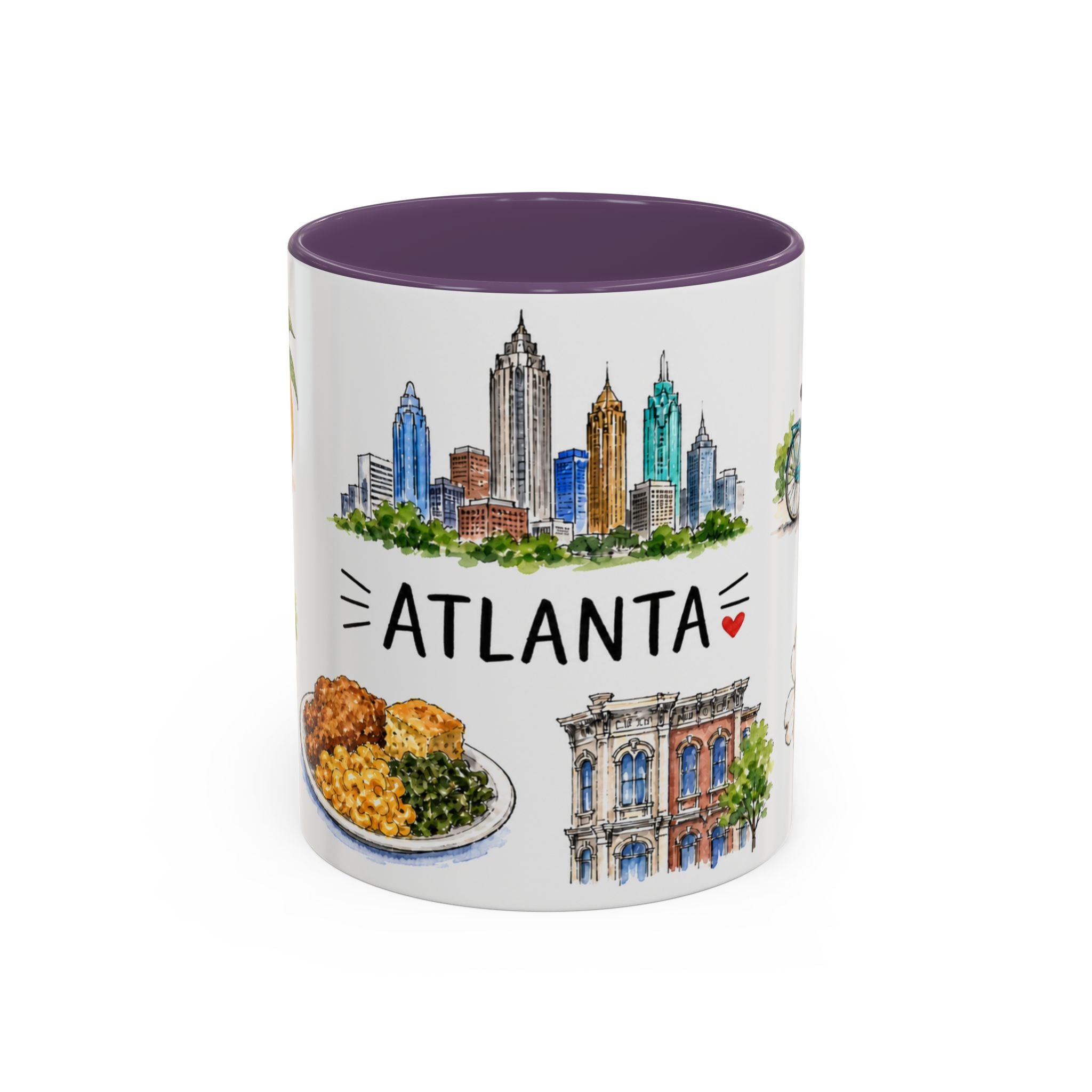 Atlanta Illustrated Travel Mug | City Souvenir Accent Coffee Mug | 11oz 15oz Ceramic Cup