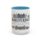 Amsterdam Coffee Mug | Netherlands Souvenir Travel Gift | Accent Color Ceramic 11oz 15oz