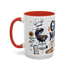 Grill Master Coffee Mug | Father's Day Gift for Dad | Accent Color Ceramic 11oz 15oz