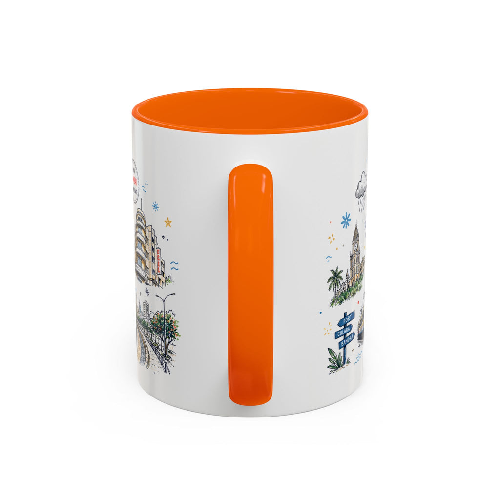 Mumbai Coffee Mug | India Souvenir Travel Gift | Accent Color Ceramic 11oz 15oz