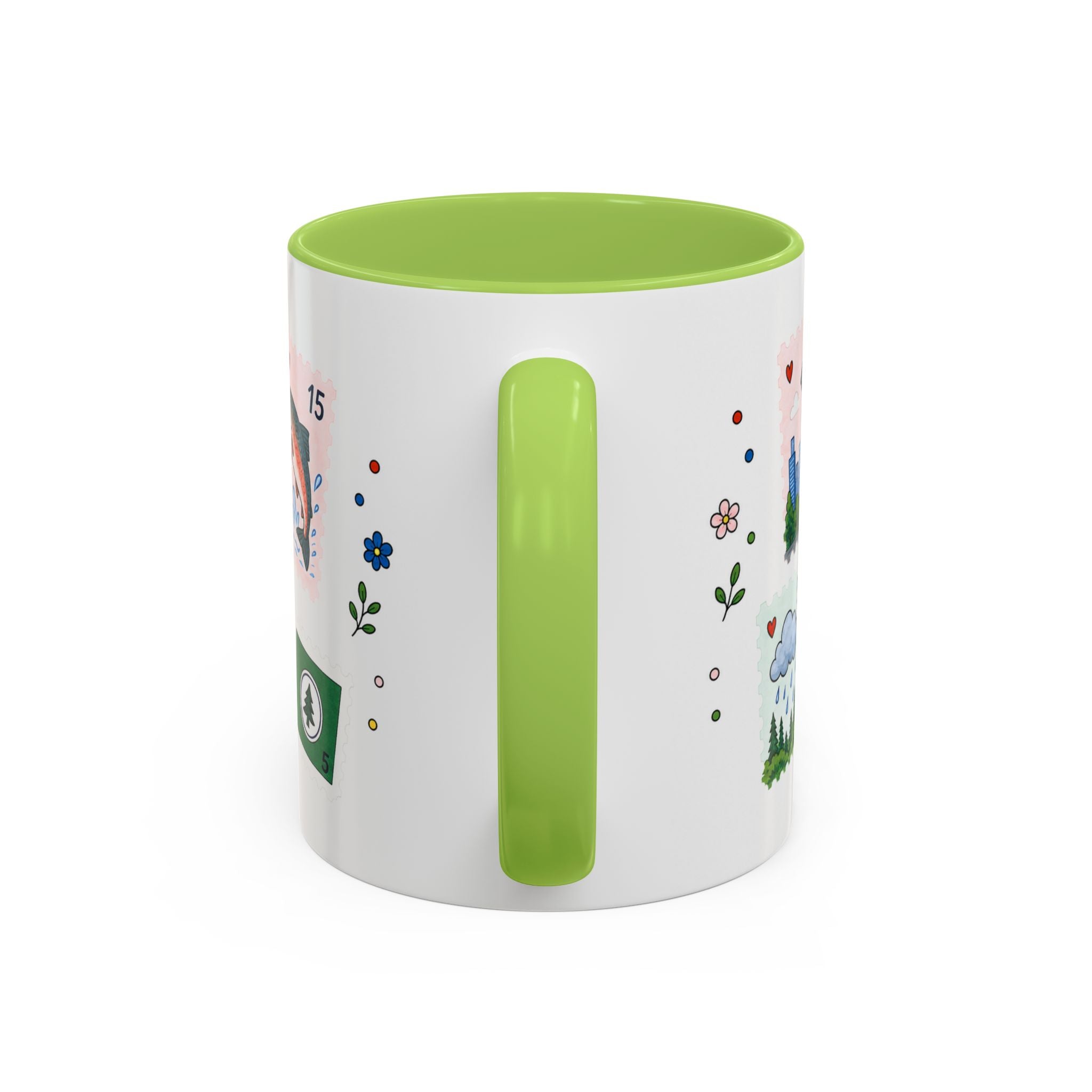 Seattle Coffee Mug | Postage Stamp Collage Mug | Travel Souvenir Accent Cup 11oz 15oz