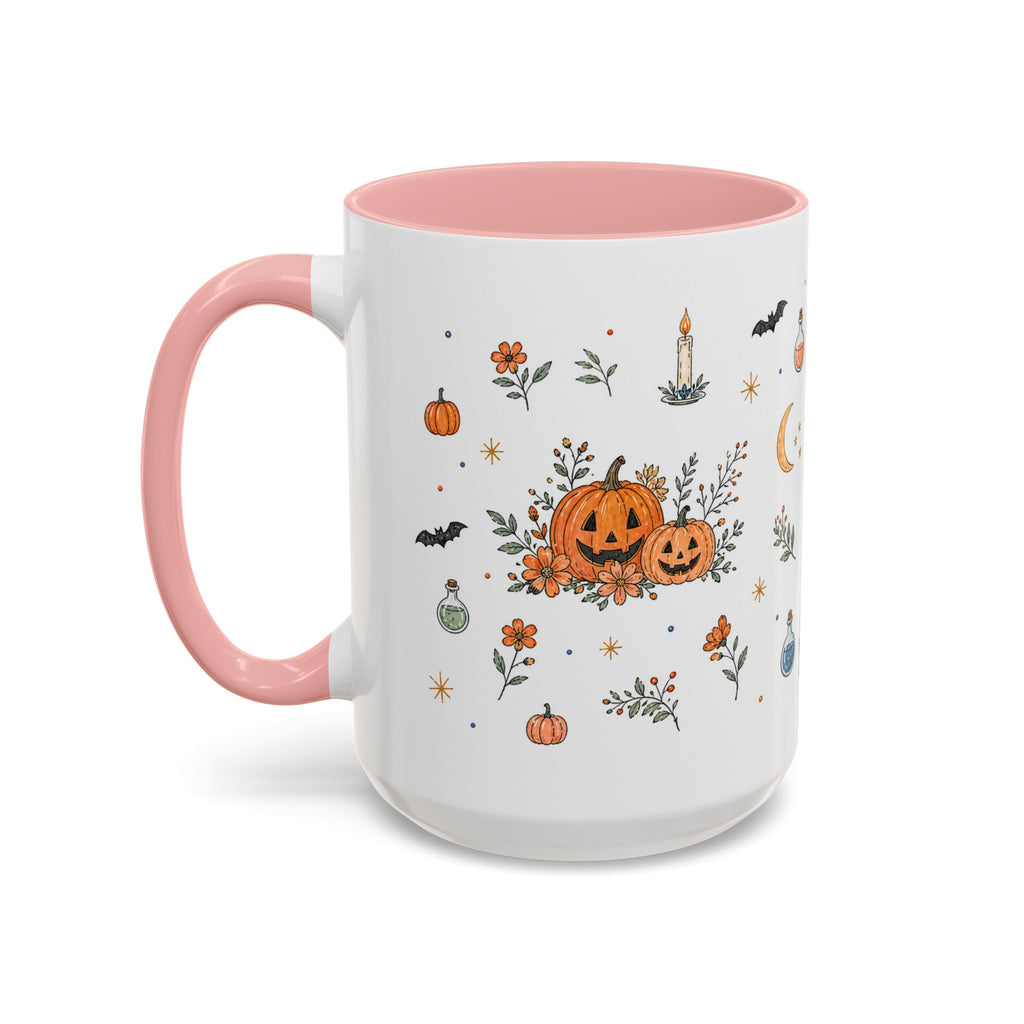 Black Cat Halloween Mug | Pumpkin Moon Watercolor Gift | Spooky Accent Cup 11oz 15oz