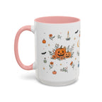 Black Cat Halloween Mug | Pumpkin Moon Watercolor Gift | Spooky Accent Cup 11oz 15oz