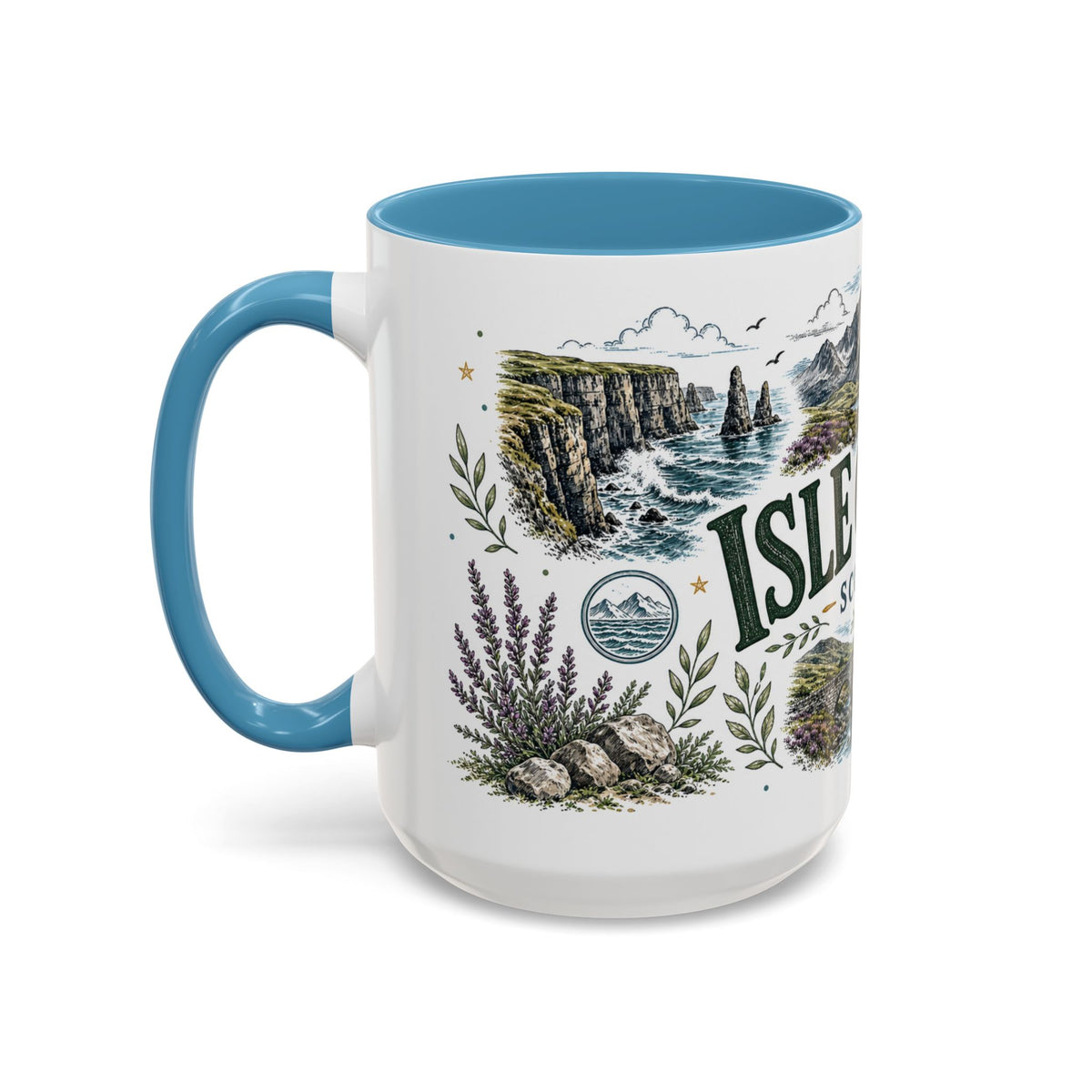 Isle of Skye Mug, Scotland Travel Souvenir, Bucket List Gift, Accent Ceramic Coffee Mug 11oz 15oz