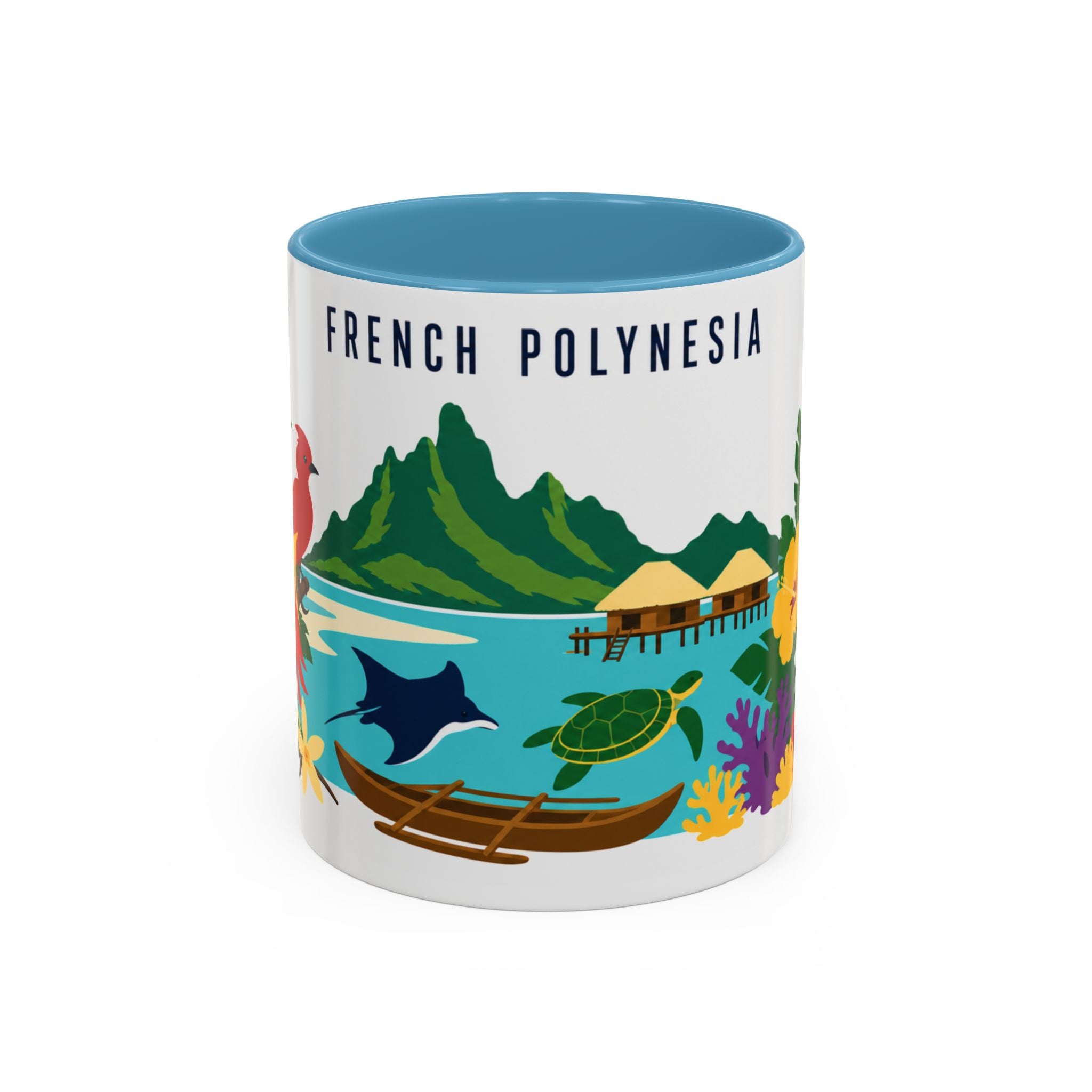 French Polynesia Coffee Mug | Travel Souvenir Accent Mug | Country Gift Ceramic Cup 11oz 15oz