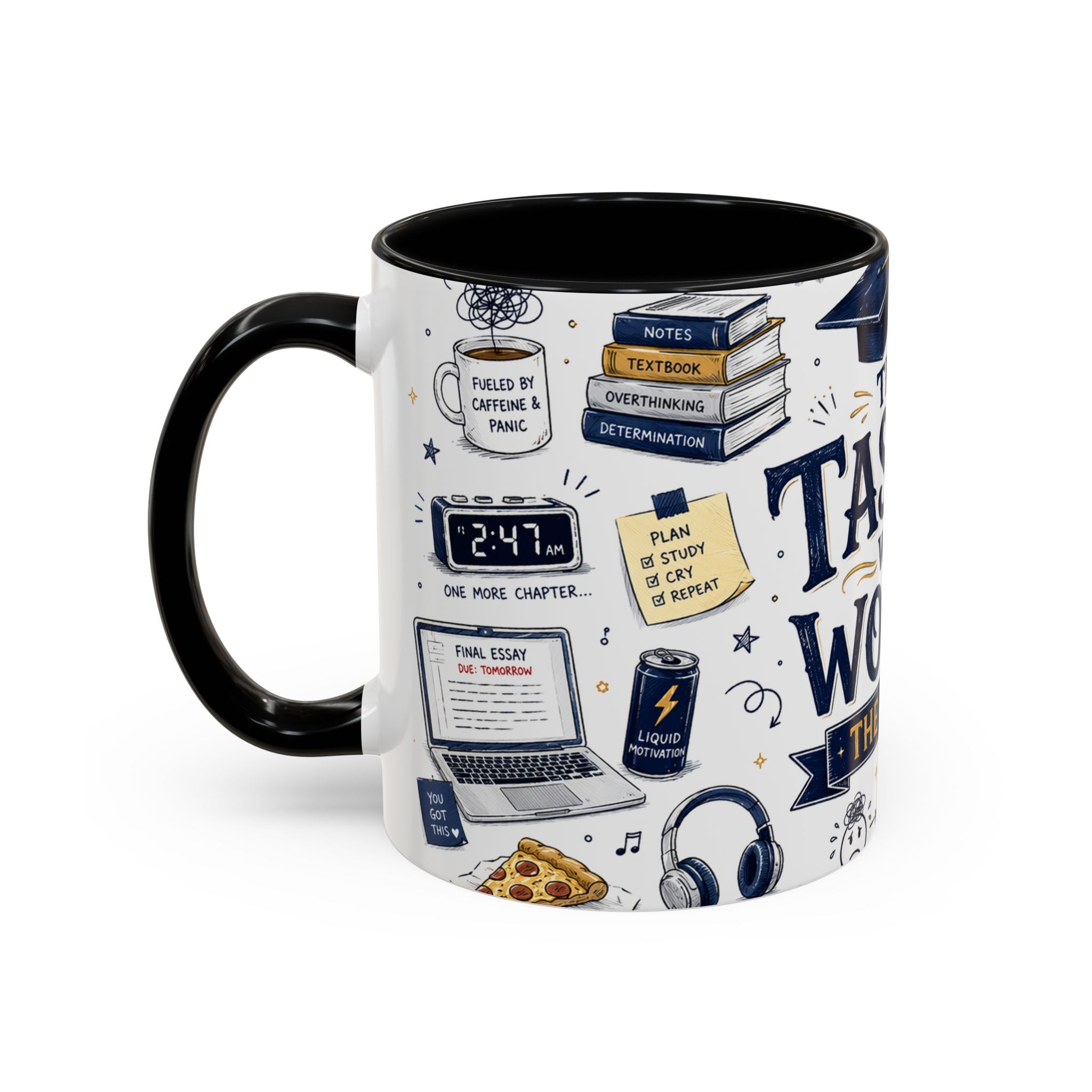 The Tassel Was Worth the Hassle Coffee Mug | Funny Graduation Gift 2026 | Accent Color Ceramic 11oz 15oz