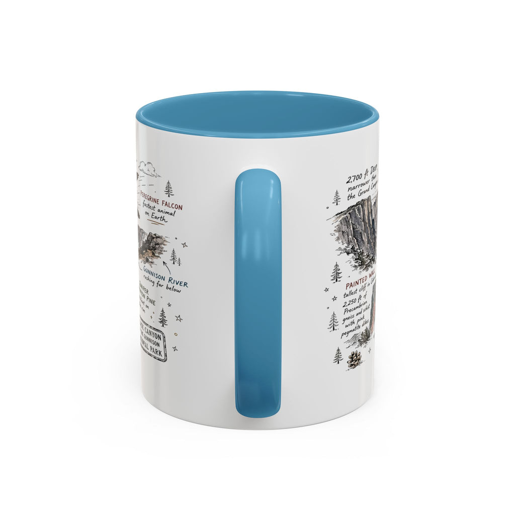 Black Canyon of the Gunnison National Park Coffee Mug | Colorado Deep Canyon Hiking Gift | Accent Color Ceramic 11oz 15oz