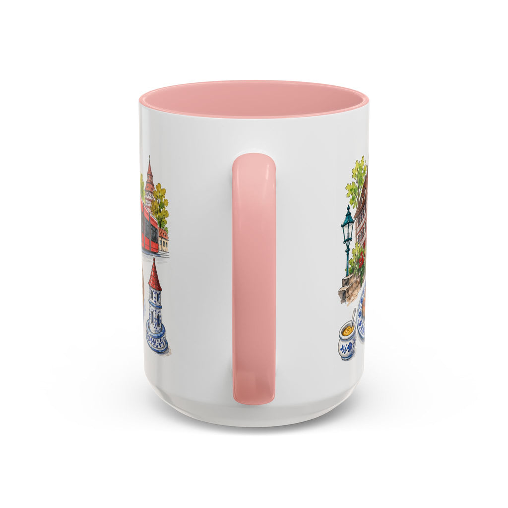 Nuremberg Illustrated Travel Mug | City Souvenir Accent Coffee Mug | 11oz 15oz Ceramic Cup