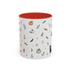 Halloween Party Mug | Ghost Black Cat Candy Watercolor Gift | Accent Cup 11oz 15oz