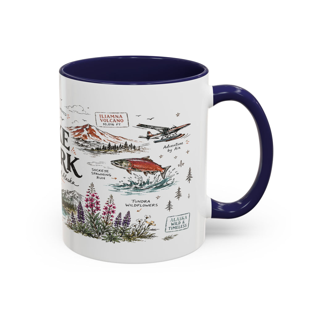 Lake Clark National Park Coffee Mug | Alaska Fly-in Wilderness Adventure Gift | Accent Color Ceramic 11oz 15oz