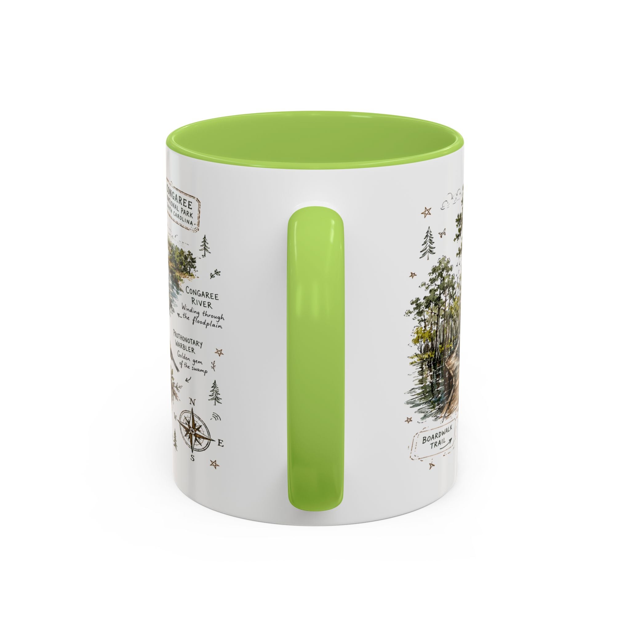 Congaree National Park Coffee Mug | South Carolina Forest Floodplain Gift | Accent Color Ceramic 11oz 15oz
