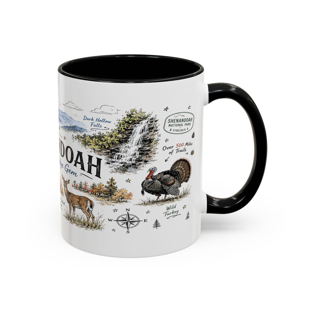 Shenandoah National Park Coffee Mug | Virginia Blue Ridge Hiking Autumn Gift | Accent Color Ceramic 11oz 15oz