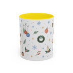 Christmas Ornament Mug | Snowflake Watercolor Holiday Gift | Accent Cup 11oz 15oz