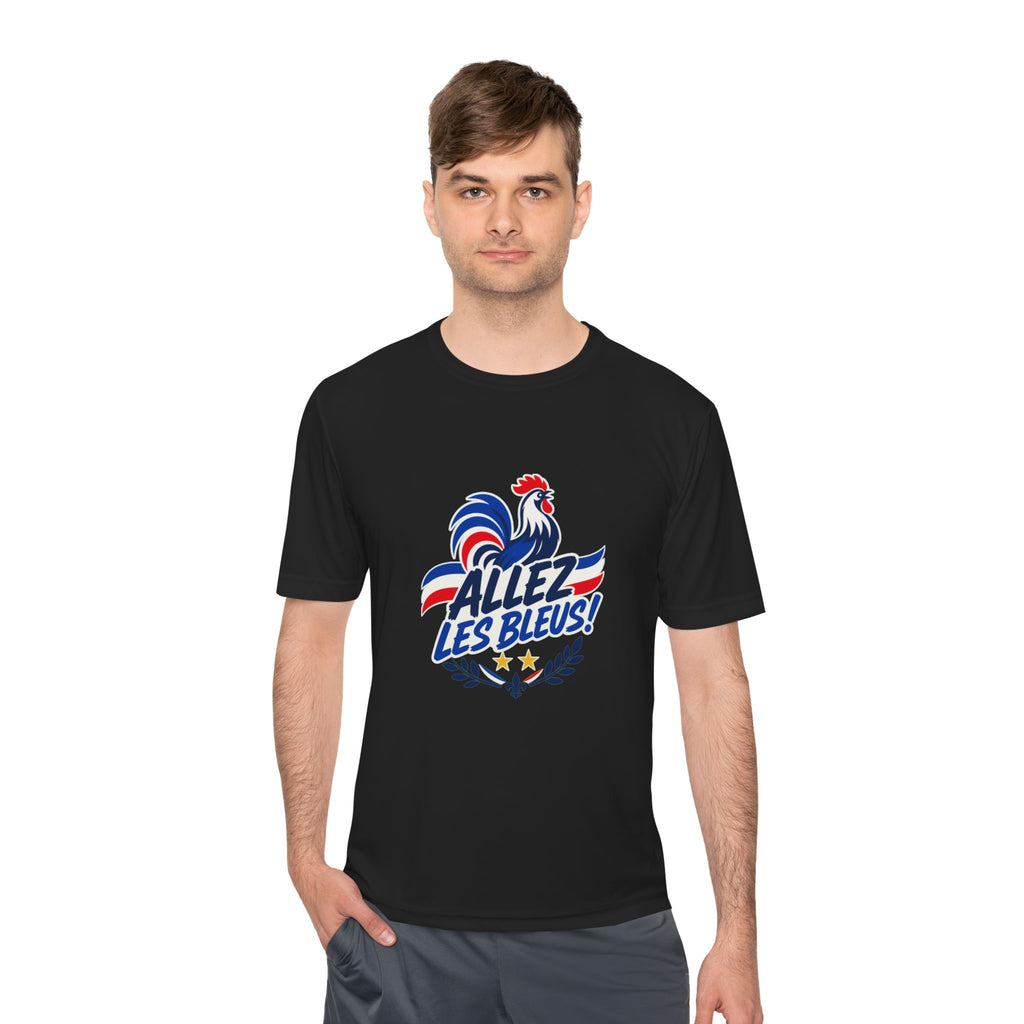 France Soccer T Shirt, Allez Les Bleus Tee, World Football Fan Shirt, Moisture Wicking Sport Tee