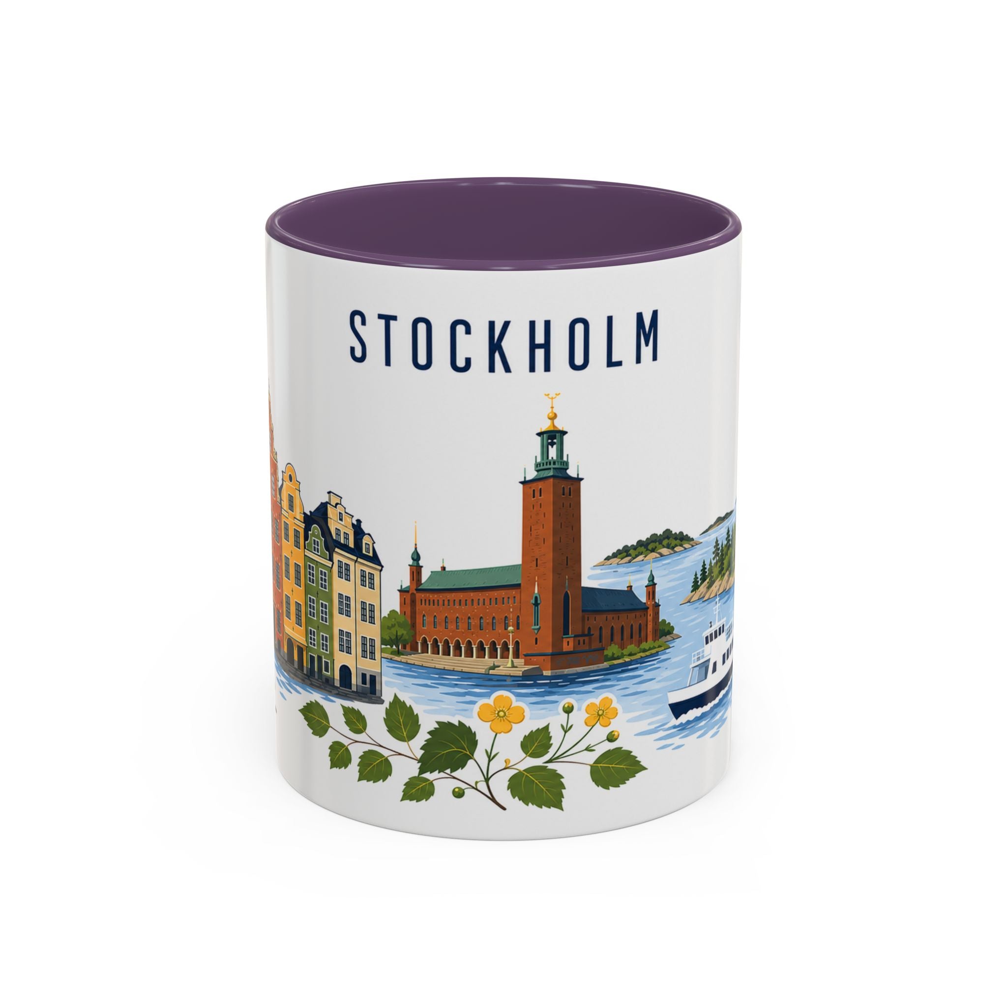 Stockholm Coffee Mug | Sweden Travel Souvenir | Porcelain Decal City Gift | 11oz 15oz Accent Mug