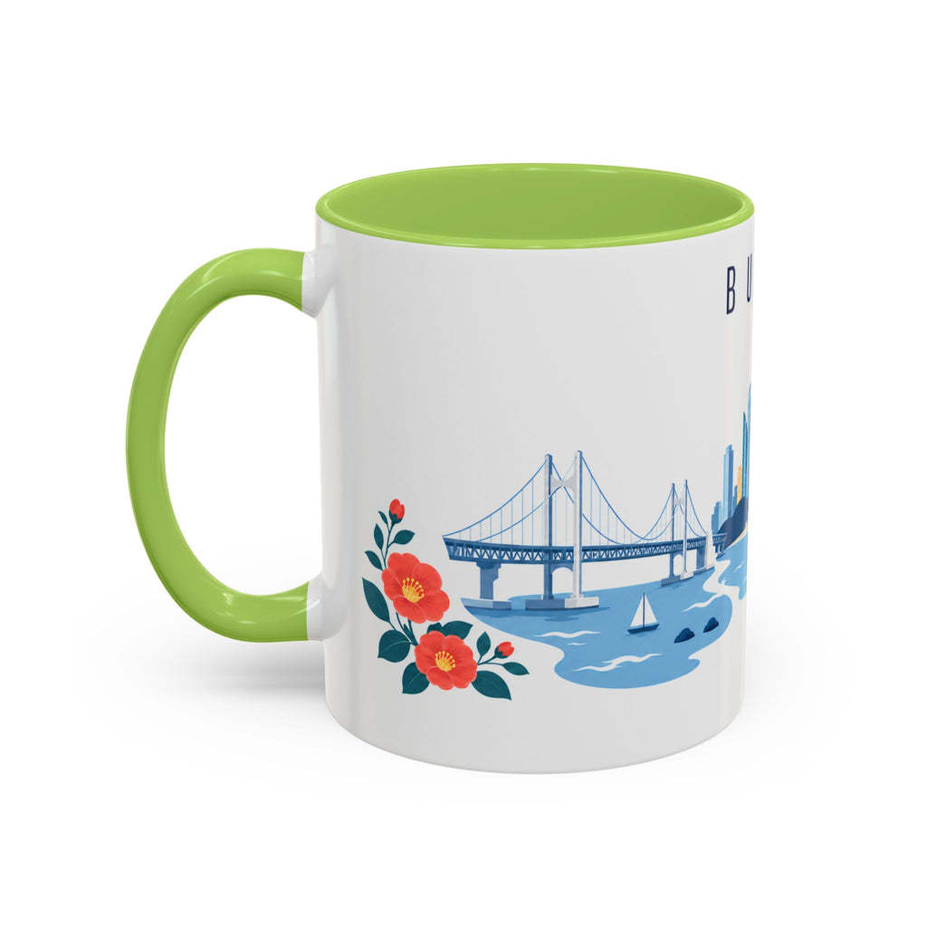 Busan Coffee Mug | South Korea Travel Souvenir | Porcelain Decal City Gift | 11oz 15oz Accent Mug