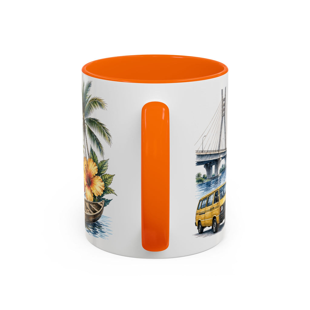 Lagos Coffee Mug | Nigeria Travel Souvenir | Vintage Illustrated City Gift | 11 oz 15 oz Accent Mug