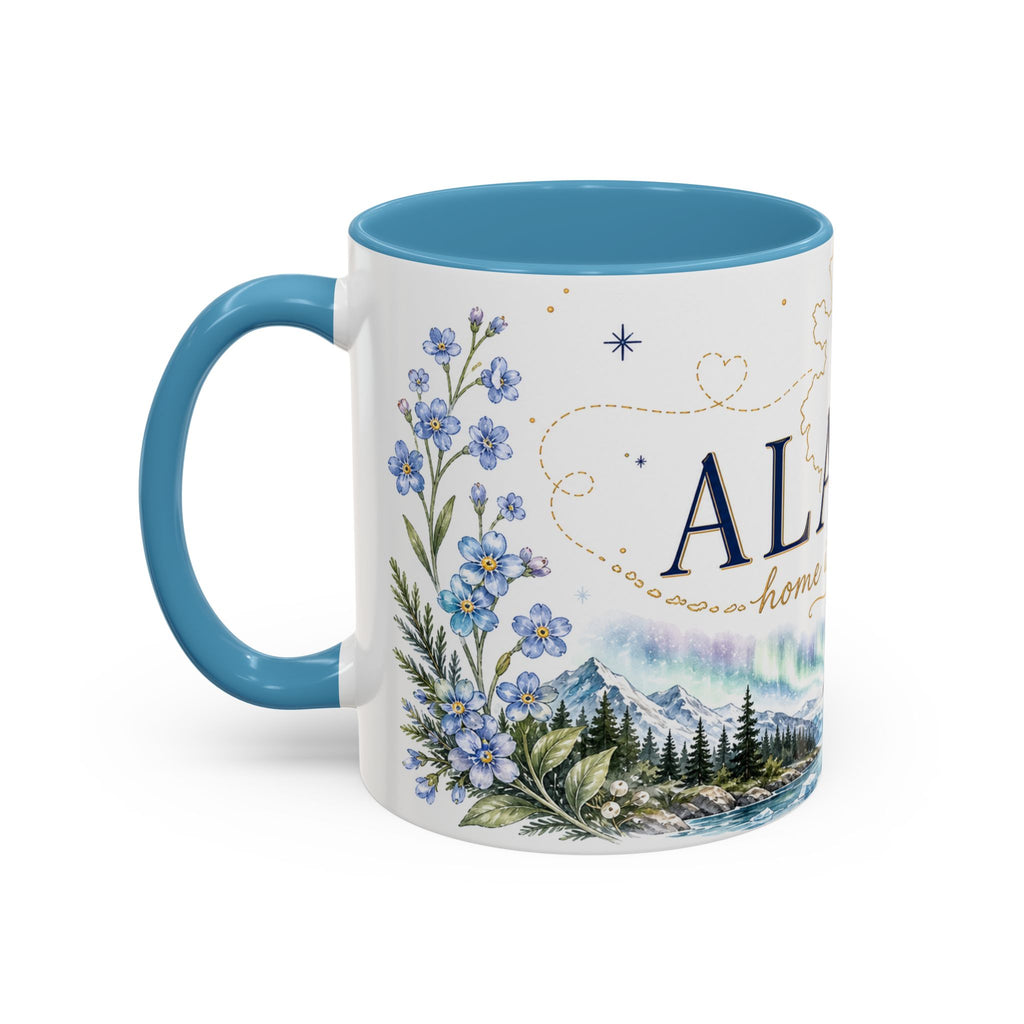 Alaska State Map Mug | Northern Lights, Mountains, Glaciers | Moving Away Gift