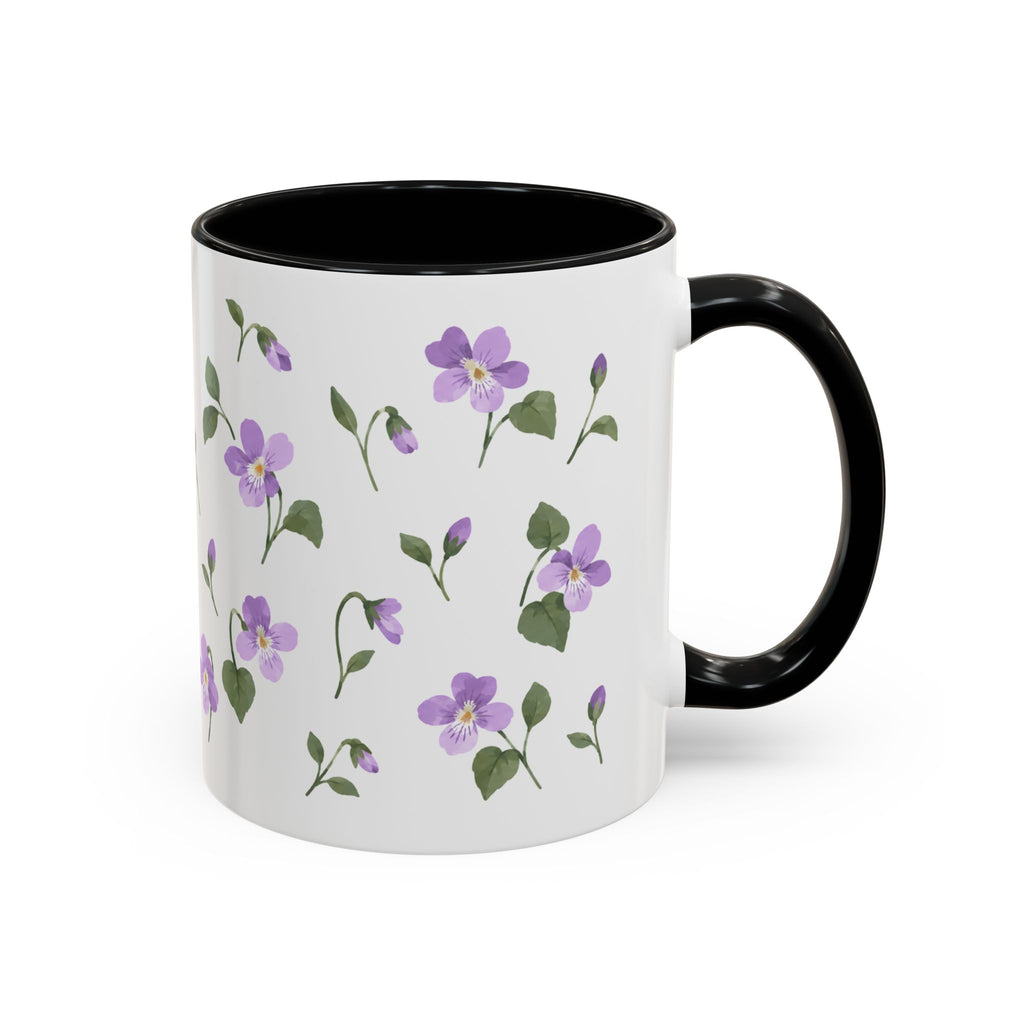 New Jersey Violet Mug, State Flower Floral Coffee Cup, 11oz Botanical Gift
