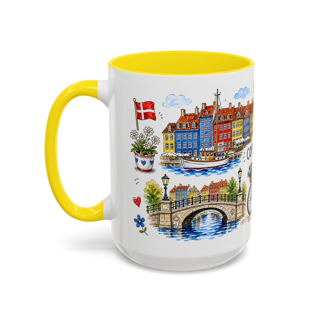 Copenhagen Travel Mug | European City Souvenir Accent Coffee Mug | 11oz 15oz Ceramic Cup