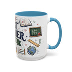 Best Teacher Ever Coffee Mug | Teacher Appreciation Gift | Accent Color Ceramic 11oz 15oz