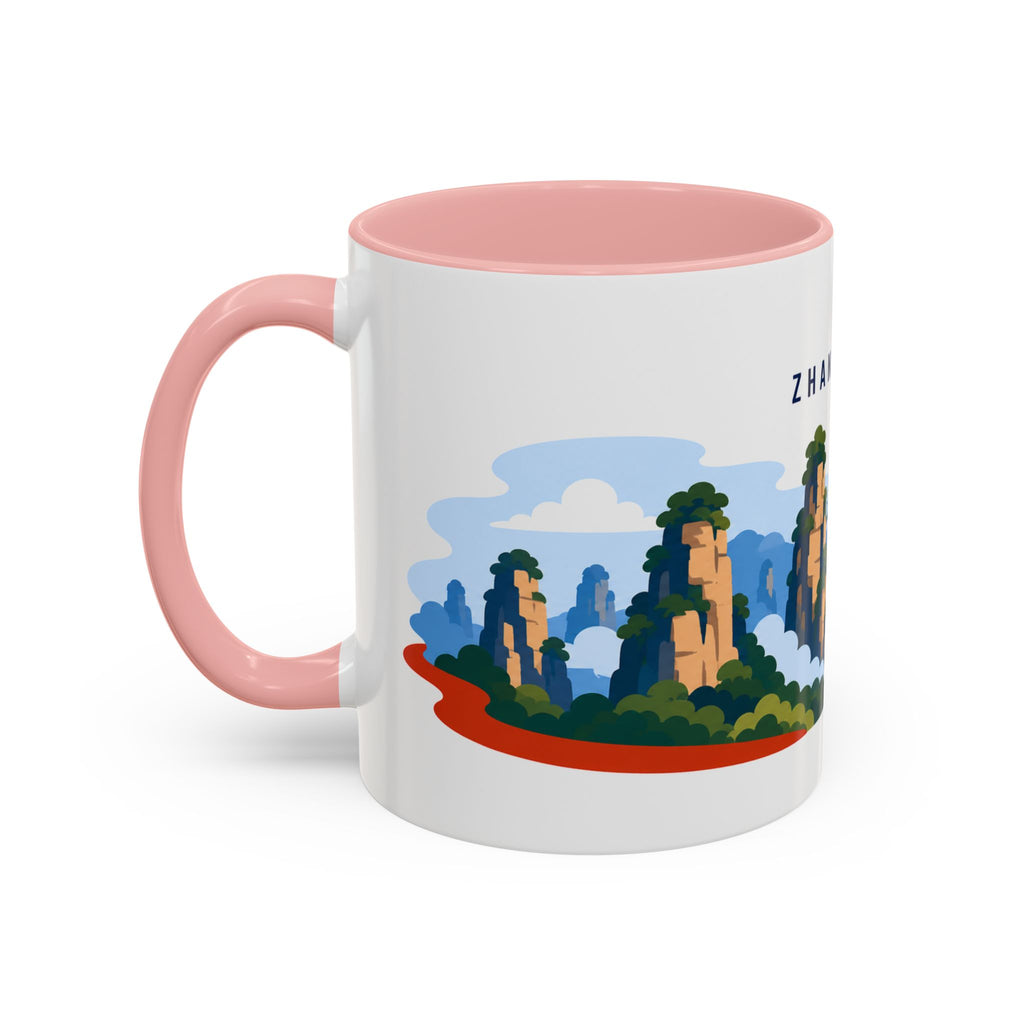 Zhangjiajie Coffee Mug | Travel Destination Souvenir Gift | Accent Color Ceramic 11oz 15oz